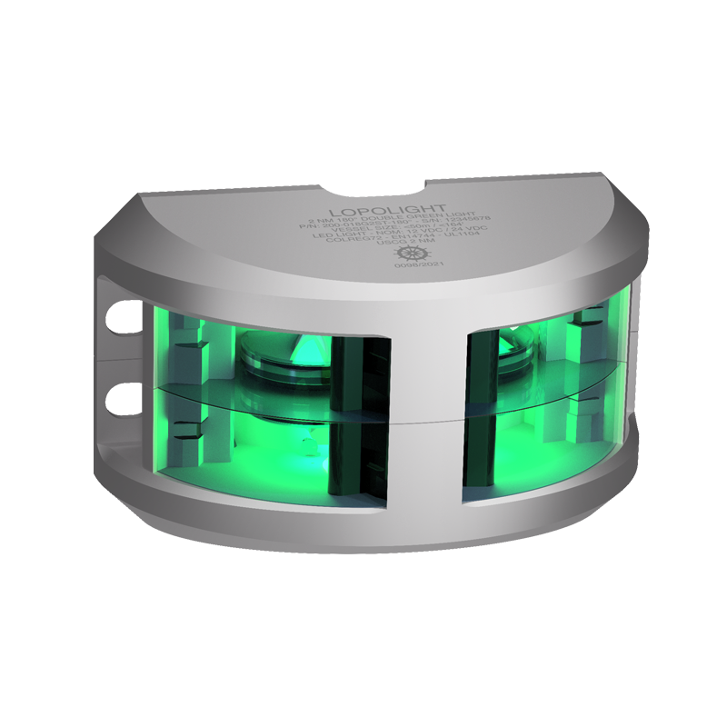 2nm 180° Green, Double, silver anodized 2nm 180° Green, Double, silver anodized